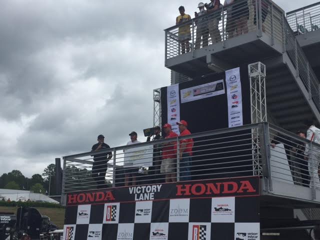 Pat receives his Hard Charger Award for Race 1!