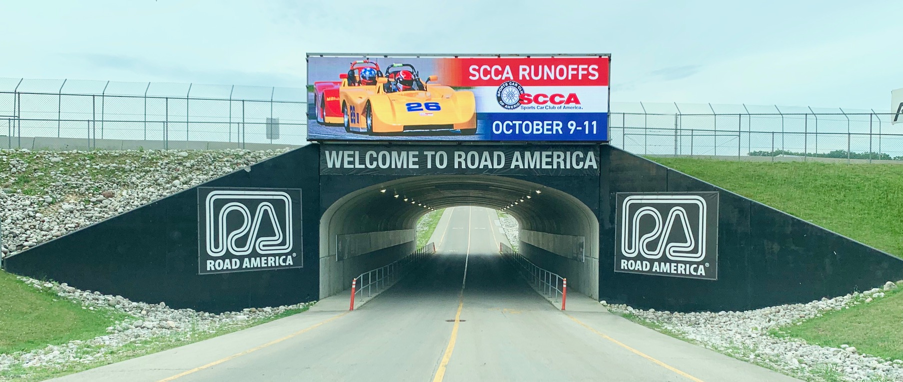 Always an exciting feeling to travel into the main entrance tunnel to Road America!