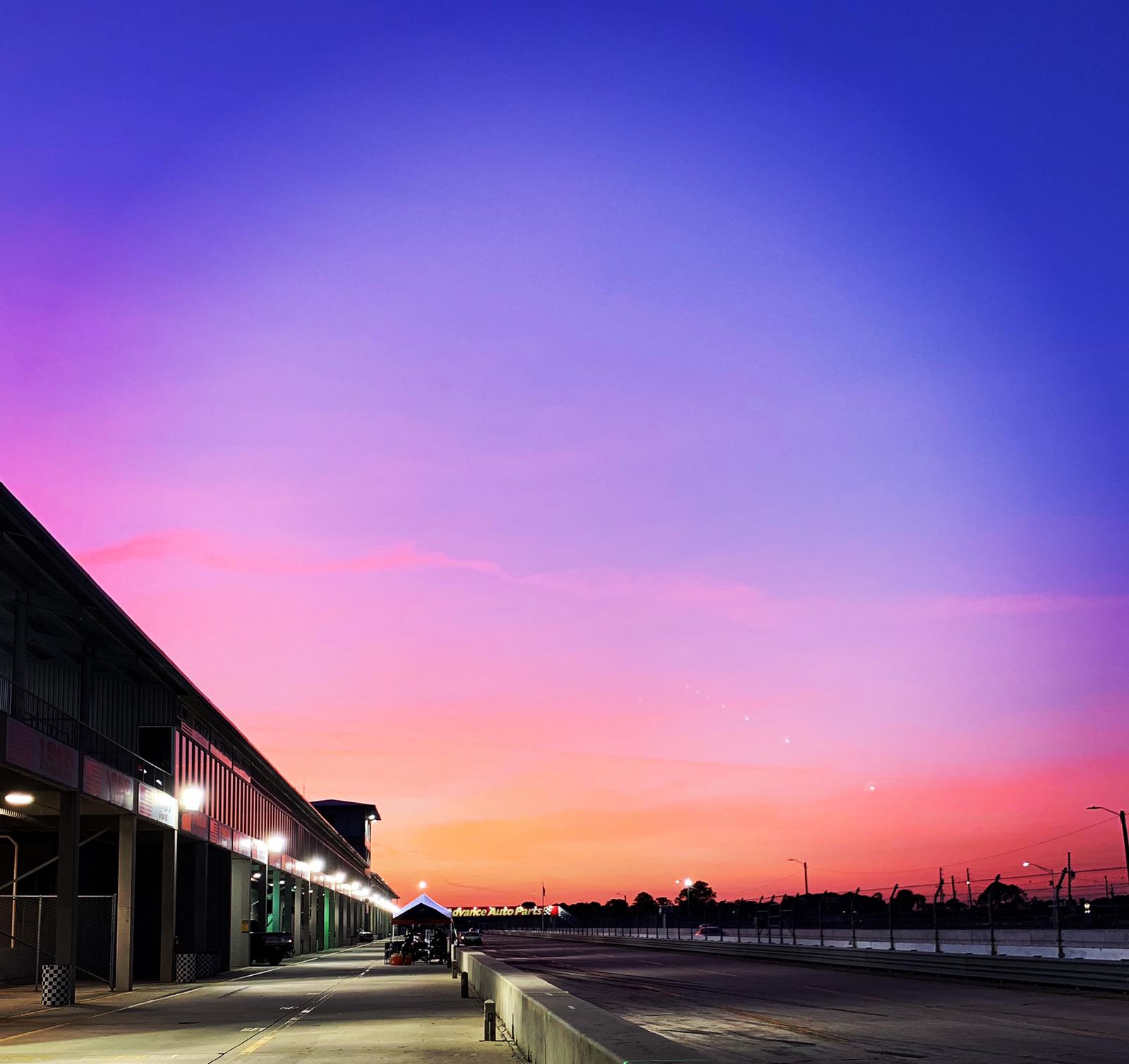 The sunsets at Sebring are amazing, and it's even more special racing into one at Turn17/“Sunset Bend.”