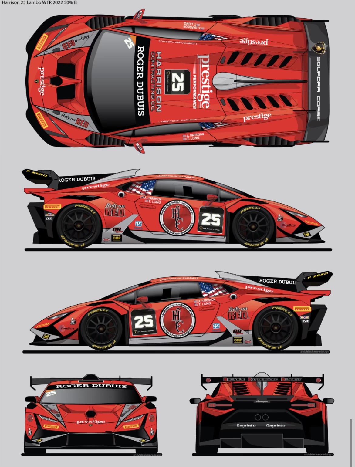 Here's the rendering of how our Lamborghini will look when it debuts at Laguna Seca!
