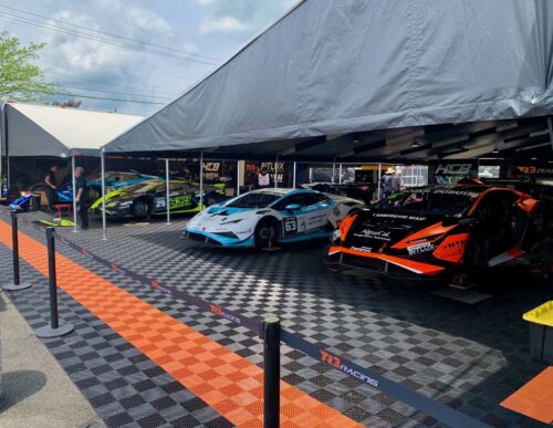 The TR3 stable of Lamborghini Trofeo cars.
